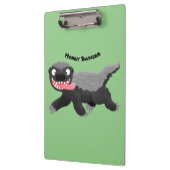 Grappig hongerige honingbadger cartoon illustratie klembord (Links)