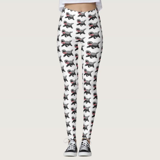 Grappig hongerige honingbadger cartoon illustratie leggings (Voorkant)