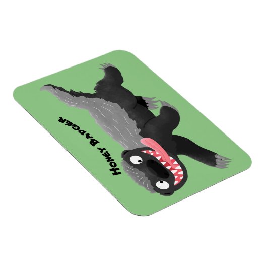 Grappig hongerige honingbadger cartoon illustratie magneet (Rechterzijde)