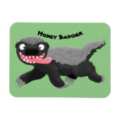 Grappig hongerige honingbadger cartoon illustratie magneet (Horizontaal)