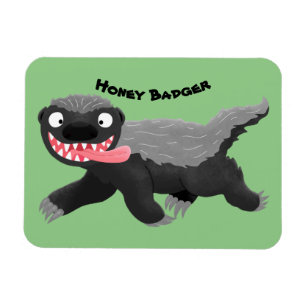 Grappig hongerige honingbadger cartoon illustratie magneet