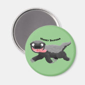 Grappig hongerige honingbadger cartoon illustratie magneet (Voorkant / Achterkant)