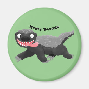 Grappig hongerige honingbadger cartoon illustratie magneet