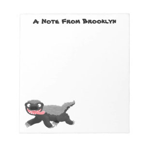Grappig hongerige honingbadger cartoon illustratie notitieblok