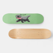Grappig hongerige honingbadger cartoon illustratie persoonlijk skateboard (Horizontaal)