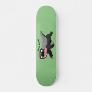 Grappig hongerige honingbadger cartoon illustratie persoonlijk skateboard