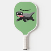 Grappig hongerige honingbadger cartoon illustratie pickleball paddle (Achterkant)