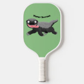 Grappig hongerige honingbadger cartoon illustratie pickleball paddle (Voorkant)