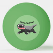 Grappig hongerige honingbadger cartoon illustratie pingpongbal (Achterkant)
