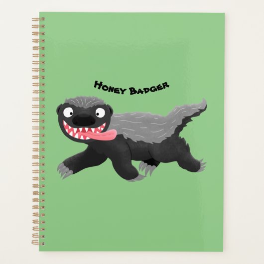 Grappig hongerige honingbadger cartoon illustratie planner (Voorkant)