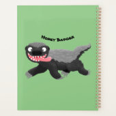 Grappig hongerige honingbadger cartoon illustratie planner (Achterkant)