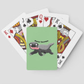 Grappig hongerige honingbadger cartoon illustratie pokerkaarten (Achterkant)
