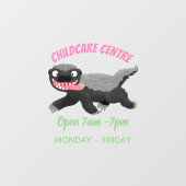 Grappig hongerige honingbadger cartoon illustratie raamsticker (Vel)
