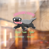 Grappig hongerige honingbadger cartoon illustratie raamsticker (Vel 2)