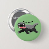 Grappig hongerige honingbadger cartoon illustratie ronde button 5,7 cm (Voorkant /achterkant)