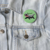 Grappig hongerige honingbadger cartoon illustratie ronde button 5,7 cm (In situ)