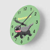 Grappig hongerige honingbadger cartoon illustratie ronde klok (Hoek)