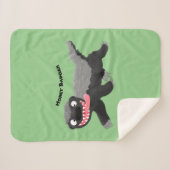 Grappig hongerige honingbadger cartoon illustratie sherpa deken (Voorkant (horizontaal))
