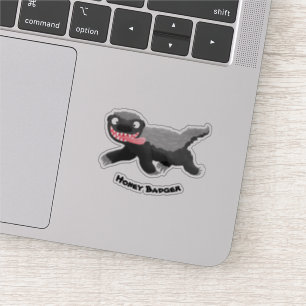 Grappig hongerige honingbadger cartoon illustratie sticker