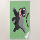 Grappig hongerige honingbadger cartoon illustratie strandlaken (Voorkant)