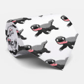 Grappig hongerige honingbadger cartoon illustratie stropdas (Opgerold)