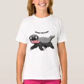 Grappig hongerige honingbadger cartoon illustratie t-shirt (Voorkant)