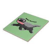 Grappig hongerige honingbadger cartoon illustratie tegeltje (Zijkant)