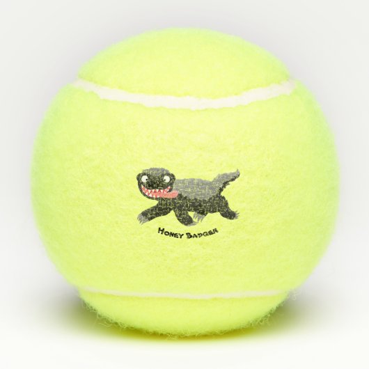 Grappig hongerige honingbadger cartoon illustratie tennisballen (Achterkant)