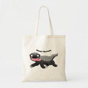 Grappig hongerige honingbadger cartoon illustratie tote bag