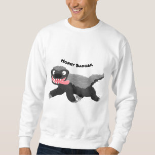 Grappig hongerige honingbadger cartoon illustratie trui