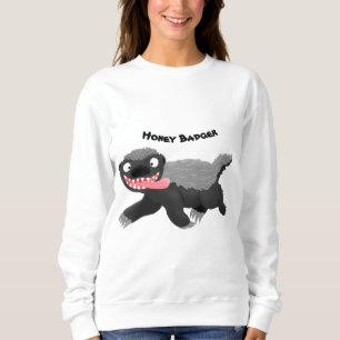 Grappig hongerige honingbadger cartoon illustratie trui