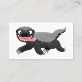 Grappig hongerige honingbadger cartoon illustratie visitekaartje (Achterkant)
