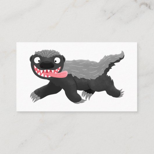 Grappig hongerige honingbadger cartoon illustratie visitekaartje (Achterkant)