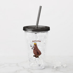 Grappig hongerige lelijke cartoon acryl drinkbeker