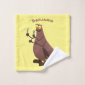 Grappig hongerige lelijke cartoon bad handdoek (Wasdoekje)