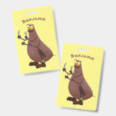 Grappig hongerige lelijke cartoon badge (Voor- en achterkant)