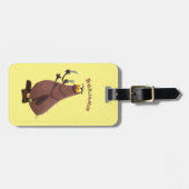 Grappig hongerige lelijke cartoon bagagelabel (Voorkant horizontaal)