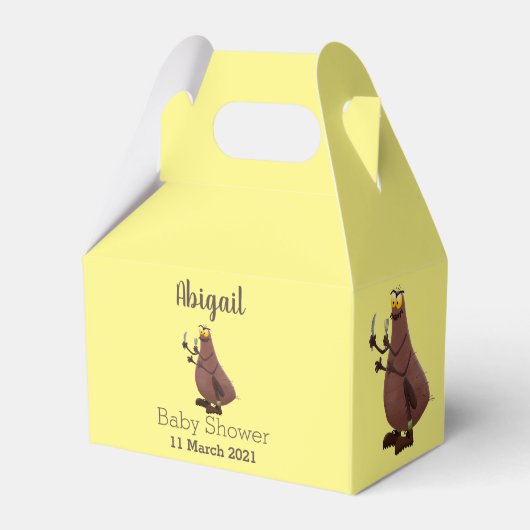 Grappig hongerige lelijke cartoon bedankdoosjes (Voorkant Zijde)