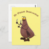 Grappig hongerige lelijke cartoon briefkaart (Voorkant / Achterkant)