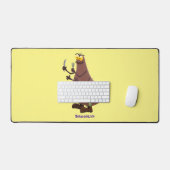 Grappig hongerige lelijke cartoon bureaumat (Keyboard & Muis)