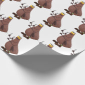 Grappig hongerige lelijke cartoon cadeaupapier (Hoek)