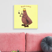 Grappig hongerige lelijke cartoon canvas afdruk (Insitu (Woonkamer))