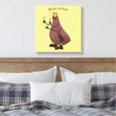 Grappig hongerige lelijke cartoon canvas afdruk (Insitu (Slaapkamer))