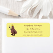 Grappig hongerige lelijke cartoon etiket (Insitu)