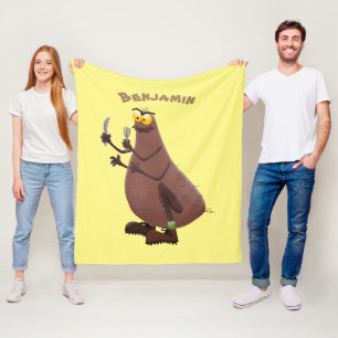 Grappig hongerige lelijke cartoon fleece deken