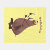 Grappig hongerige lelijke cartoon fleece deken (Voorkant (Horizontaal))