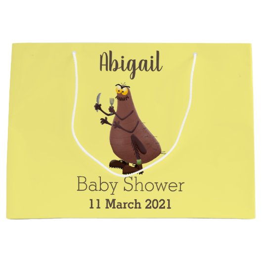 Grappig hongerige lelijke cartoon groot cadeauzakje (Voorkant)