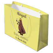 Grappig hongerige lelijke cartoon groot cadeauzakje (Achterkant Gekanteld)