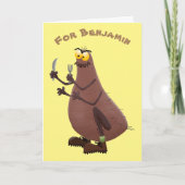 Grappig hongerige lelijke cartoon kaart (Voorkant)