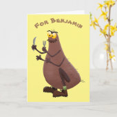 Grappig hongerige lelijke cartoon kaart (Gele Bloem)